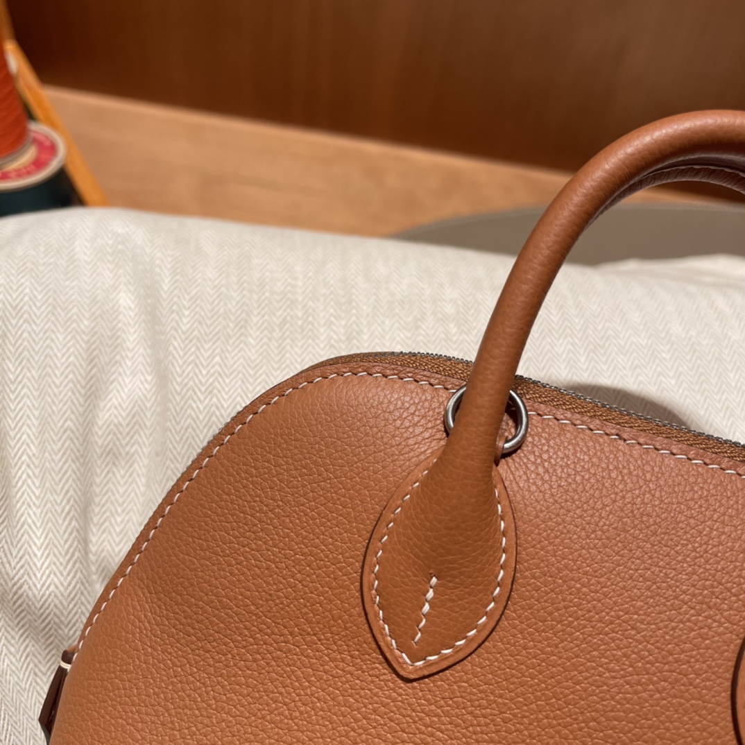 에르메스 미니 볼리드18 골드브라운 은장 앱송